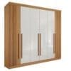 Guarda-Roupa Casal 6 Portas Detroit – 6 Gavetas – 100% MDF – Cinamomo com Off White – 2,75 m – Ripado
