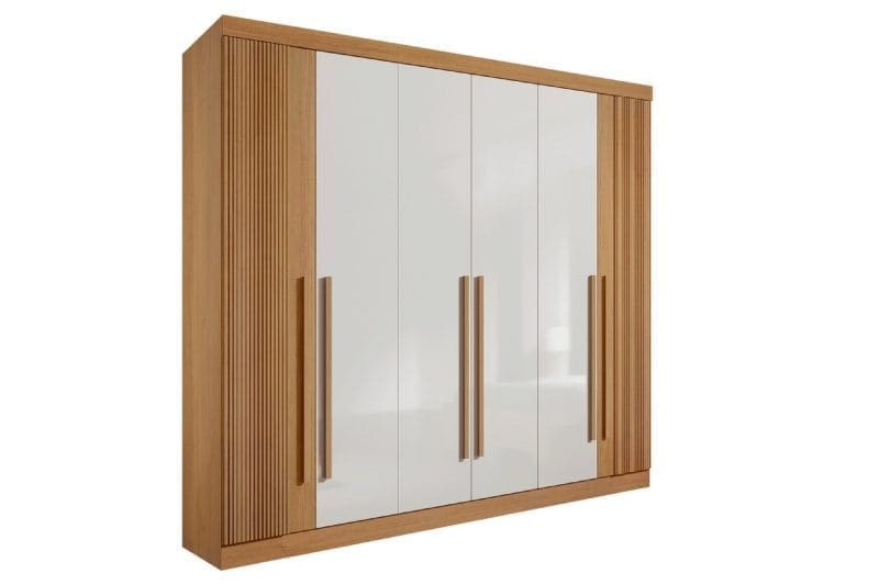 DA VINCI CINAMOMO OFF 1 scaled 1 Guarda-Roupa Casal 6 Portas Detroit – 6 Gavetas – 100% MDF – Cinamomo com Off White – 2,75 m – Ripado
