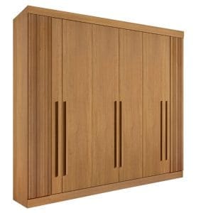 Guarda-Roupa Casal 6 Portas Detroit – 6 Gavetas – 100% MDF – Cinamomo – 2,75 m – Ripado