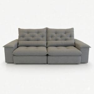 Sofá Rétratil e Reclinável Havana - Linho Cinza - 250cm