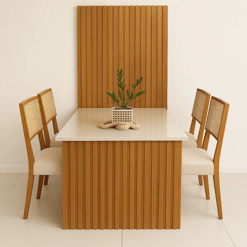 KITS 0000000089 Mesa de Jantar com painel Colonia com 4 cadeiras com Telinha Colmeia