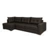 Sofá de Canto Retrátil Munique 280 cm – Tecido Marrom, Espuma D28 Soft e Pillow de 9 cm