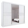 Guarda-Roupa Casal 3 Portas Las Vegas – 6 Gavetas – 100% MDF – Branco – 2,73 m – Com Espelho