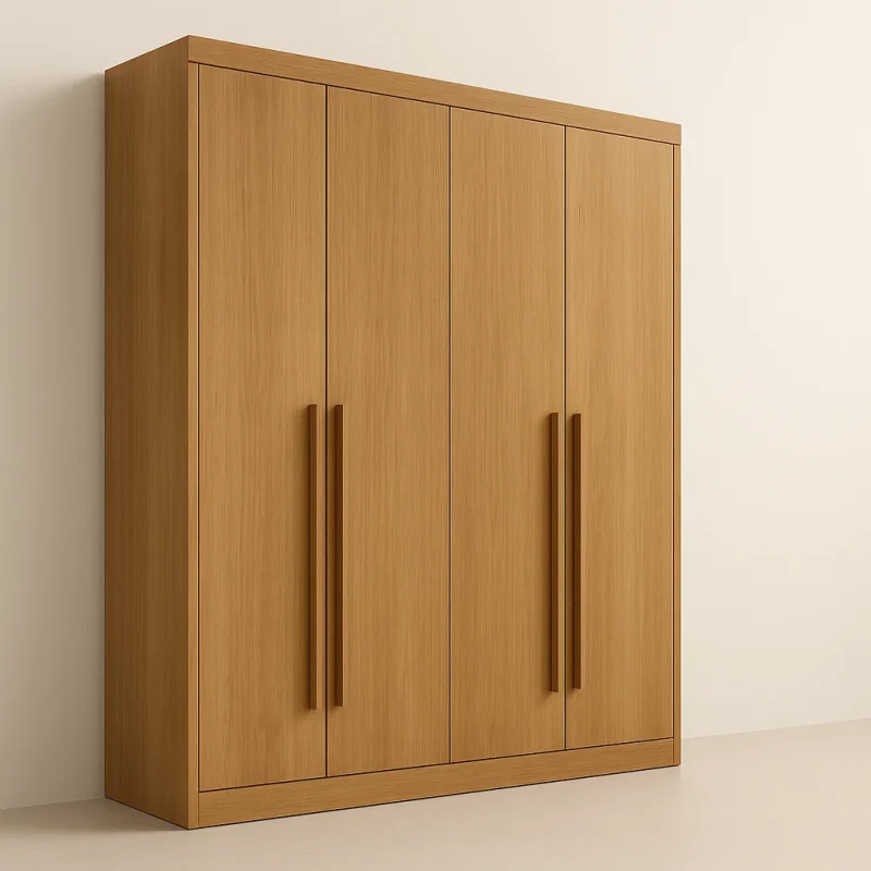 assets task 01jspcjndxfga9yjyqv1wjrkw1 1745581906 img 0 Guarda-Roupa Solteiro 4 Portas Detroit Plus – 3 Gavetas – 100% MDF – Cinamomo – 1,85 m