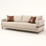 Sofá Living Abrantes 225cm - Linho Bege