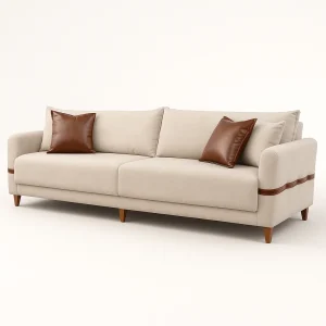 Sofá Living Abrantes 225cm - Linho Bege