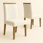 Kit com 2 Cadeiras Jaspe – Bouclé Branco – 100% MDF – Espuma D23 Selada