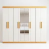 Guarda-Roupa Casal 8 Portas Bravo Easy Slim – 4 Gavetas – Amendoa com Off White – 2,36 m