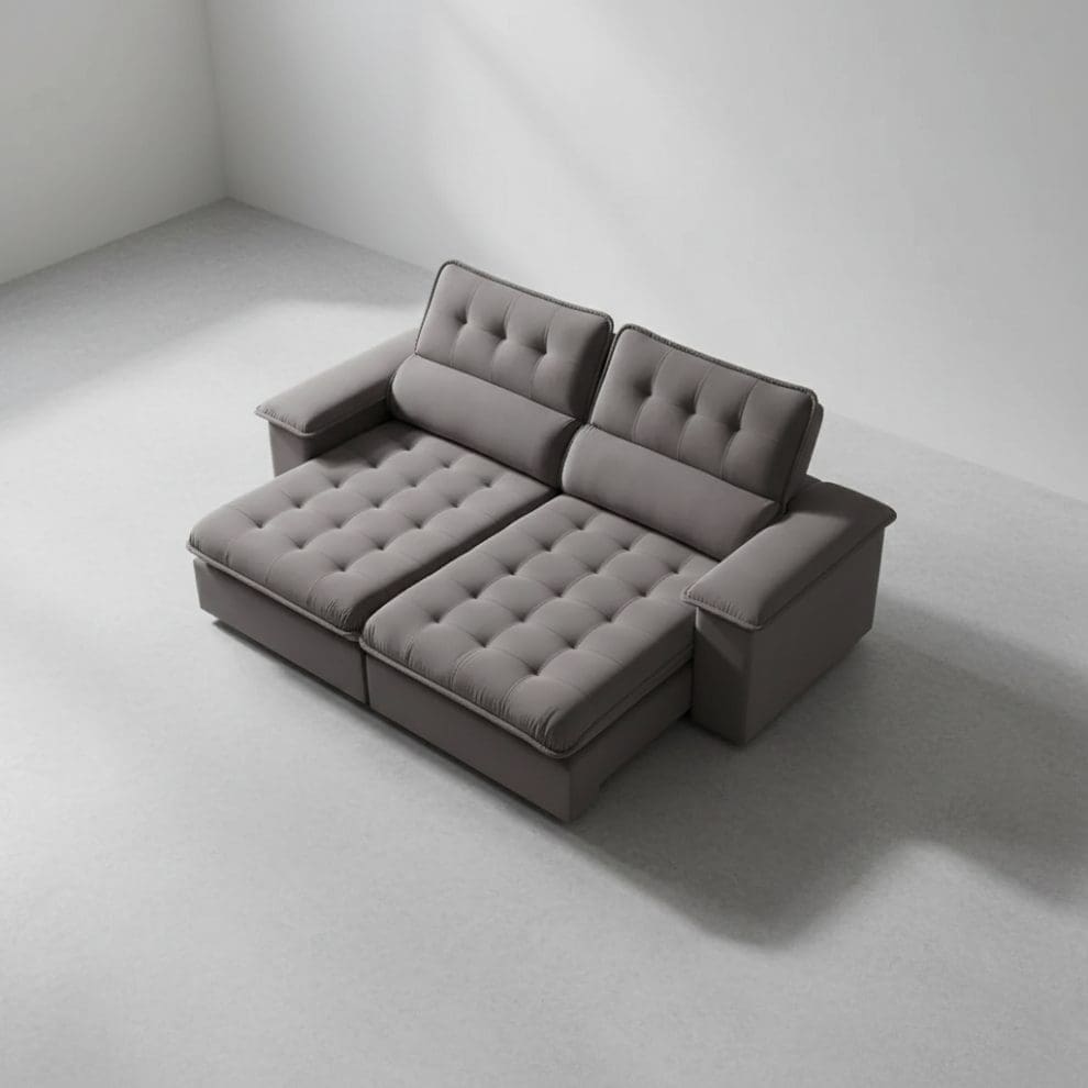 generated image 1756486822485 Sofá Retrátil e Reclinável Astro 2,50m – Molas Ensacadas – Espuma D33 com Pillow 14cm – Linho Cinza Escuro
