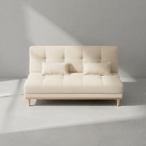 Sofá-Cama Madrid – Linho Bege Acinzentado – 1,82 m – Espuma D26