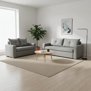 Conjunto de sofá 2 e 3 lugares Le Mans - Veludo Cinza