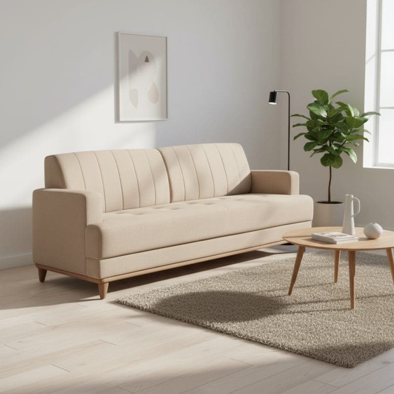 generated image 1761746534932 Sofá de 3 Lugares Roma 1.88m - Chenille Linho Bege, Espuma D33, Molas S e Encosto Desmontável