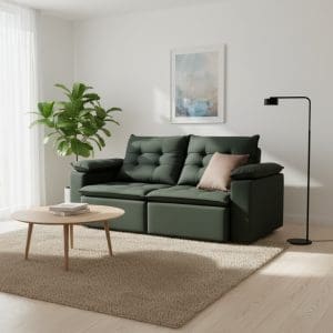 Sofá Retrátil e Reclinável Astreu - Linho  Verde - 200cm