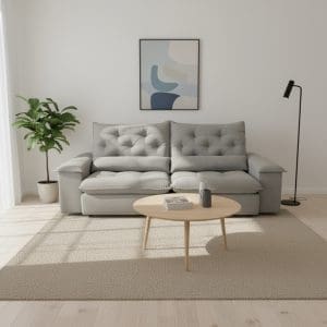 Sofá Retrátil e Reclinável Havana – Linho Cinza – 290 cm