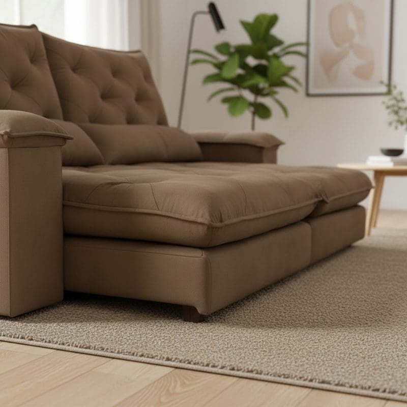 generated image 1761767780720 Sofá Rétratil e Reclinável Havana - Veludo luxo marrom - 290cm