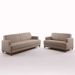 Conjunto de Sofá 2 e 3 Lugares Roma - Linho Areia