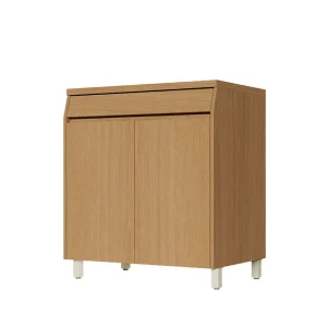 Balcão Simone Mendes 80 cm – Carvalho, 2 Portas, 1 Gaveta Telescópica e Tampo 30 mm em 100% MDF