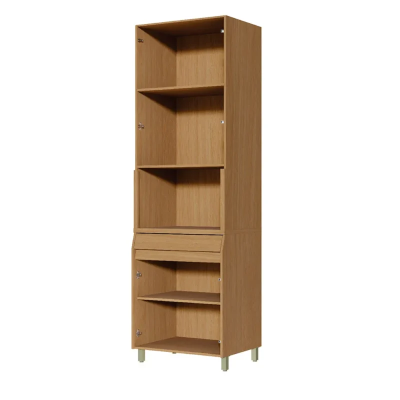 d93d4268 929c 47f6 95e5 36bdd27e52802024 11 18T14 45 13.040Z Paneleiro Simone Mendes 0.70m - Carvalho/Greige, 4 Portas Ripadas e 1 Gaveta em 100% MDF