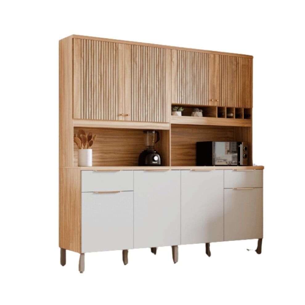 2 2 Kit Cozinha Ávila – 100% MDF – 206 cm