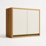 Armário Aéreo Andirá – 80 cm – Amêndoa/Off White – 100% MDF