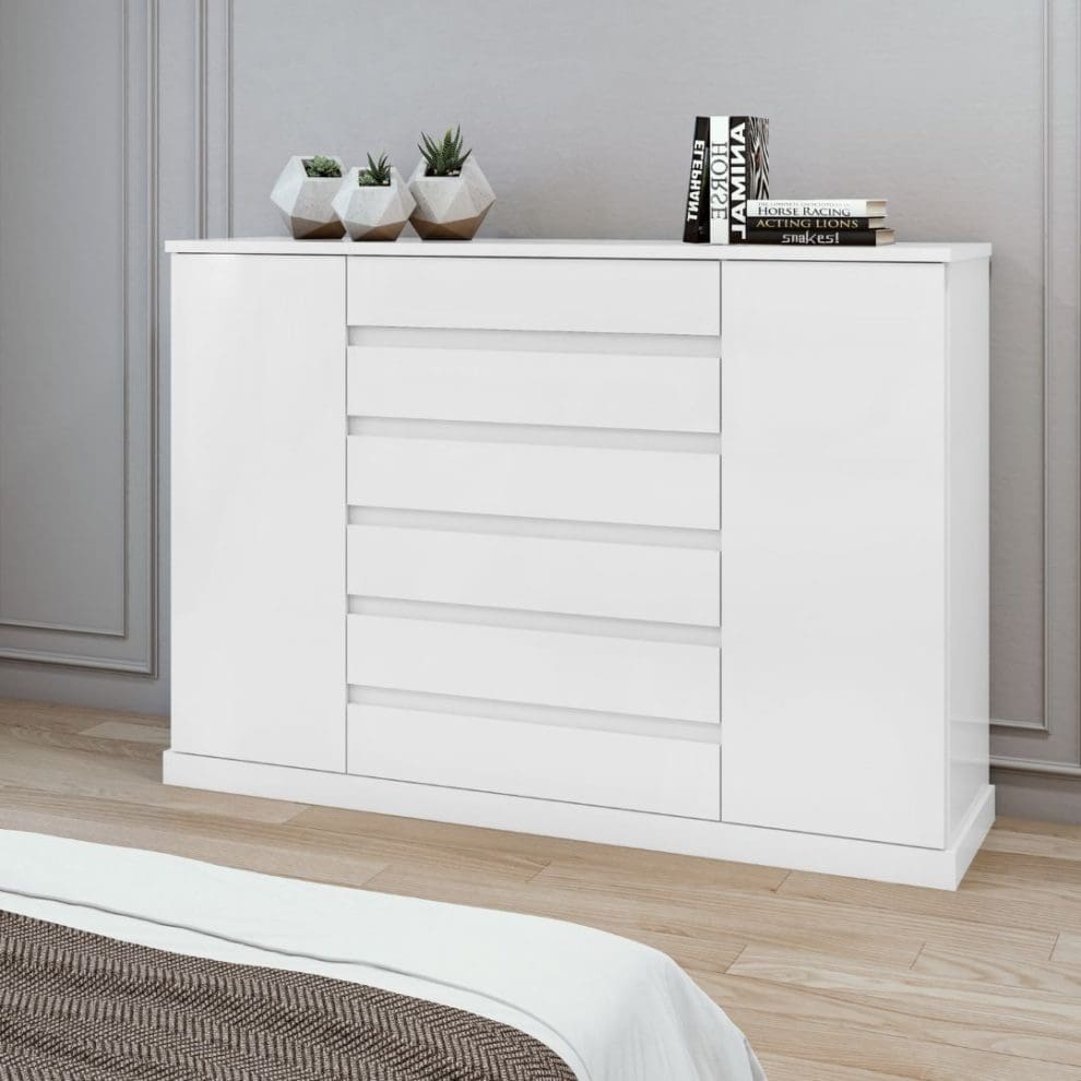 3 4 Cômoda Bari 173 cm - Branco