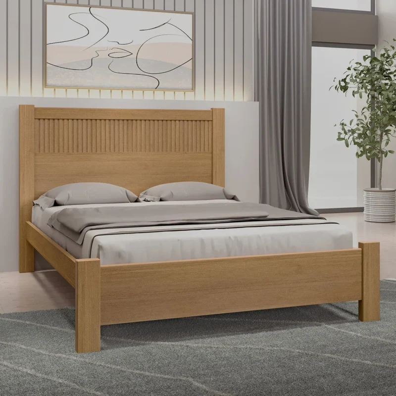 D NQ NP 2X 870457 MLU78394891542 082024 F Cama Casal Orlando Plus Ripado - 100% MDF - 1.53m - Cinamomo