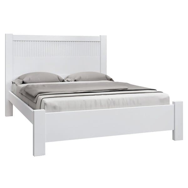 Cama Casal Orlando Plus Ripado – 100% MDF – Branco – 1,53 x 2,00 m