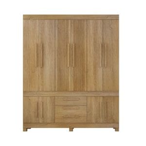 Guarda-Roupa Casal 10 Portas Zara – 3 Gavetas – 100% MDF – Cinamomo – 1,85 m – Portas Frisadas