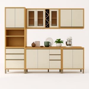 Conjunto de Cozinha Andira 5 peças 270×230 – Amendoa/Off White