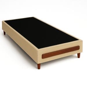 Base Box Solteiro Itália 88x198 – Bege/Marrom
