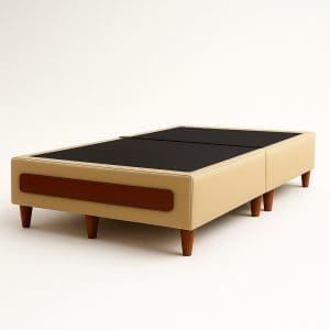 Base Box King Bipartido Itália 193x208 – Bege/Marrom