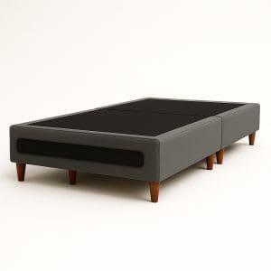 Base Box King Bipartido Itália 193x208 – Cinza/Preto