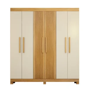 Guarda-Roupa Casal 6 Portas Coliseu – 2 Gavetas – 100% MDF – Cinamomo com Off White – 1,85 m – Portas Frisadas