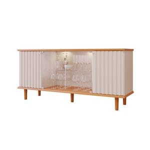 Buffet Tifany com LED – 165 cm – Off White/Natural