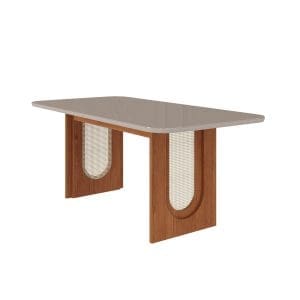 Mesa de Jantar 180x90 Esmeralda - Off White/Cinamomo