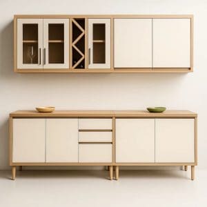 Conjunto de Cozinha Andira 4 peças 200×230 – Amendoa/Off White