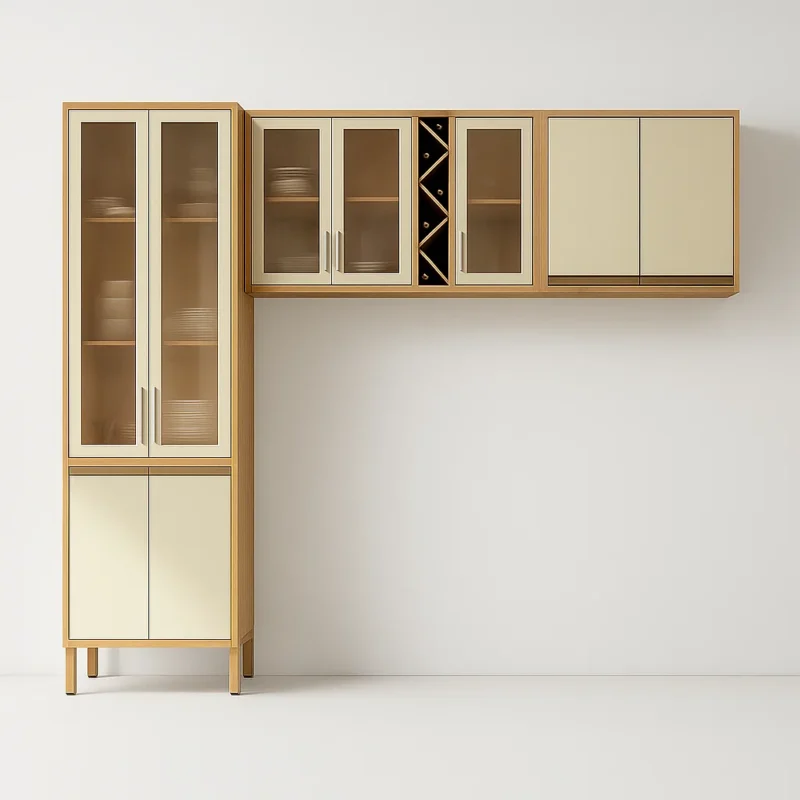 assets task 01jzn07ygmfva82z11eckqtbzx 1751978000 img 1 Conjunto de Cozinha Andira 3 Peças 2.70m - Amendoa/Off White