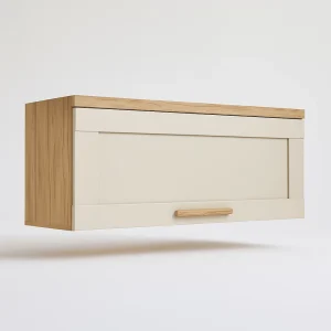 Armário de Geladeira Florença 1 Porta 80 cm – Amêndoa/Off White, Acabamento Fosco
