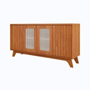 Buffet com Telinha Rubi 152 cm – Cinamomo – Design Ripado com Pés Inclinados