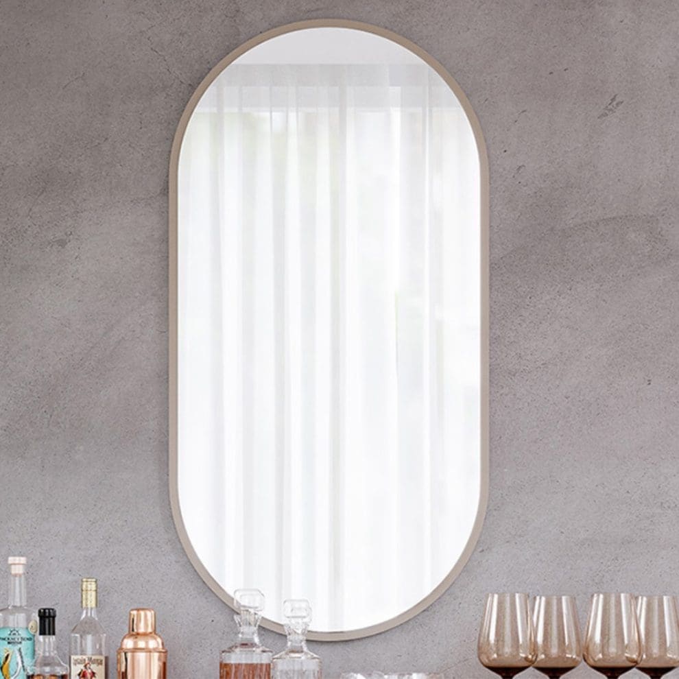 moveis 5 Espelho Bello Red Off White – Oval com Moldura em Laca
