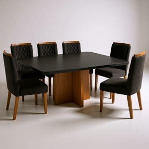 Mesa de Jantar Texas 180x90 com 6 Cadeiras Arizona
