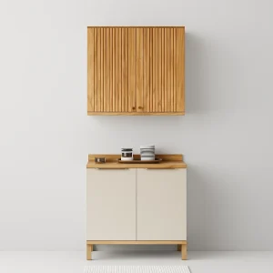 Conjunto de Cozinha 2 Peças Pandora – 80 cm – Amêndoa/Off White