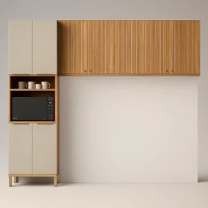 Conjunto de Cozinha 3 Peças Pandora – 270 cm – Amêndoa/Off White