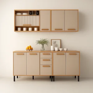 Conjunto de Cozinha 4 Peças Júpiter 2,00 m – Cinamomo/Off White