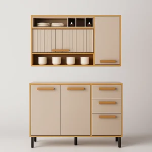 Conjunto de Cozinha 2 Peças Júpiter 1,20 m – Cinamomo/Off White
