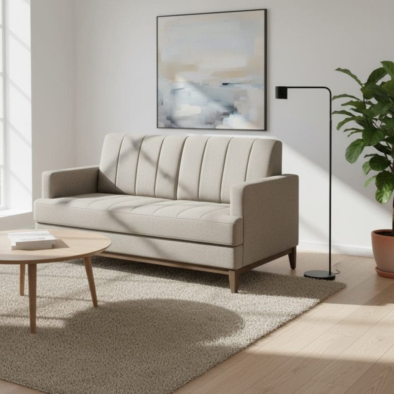 generated image 1761333788298 Sofá 2 Lugares Roma - Chenille Linho Cinza - 1.36m - Espuma D33 e Estrutura em Madeira Maciça