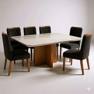 Mesa de Jantar Dallas 180x90 com 6 Cadeiras Arizona