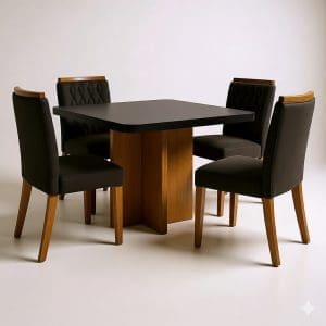 Mesa de Jantar Texas 90x90 com 4 Cadeiras Arizona