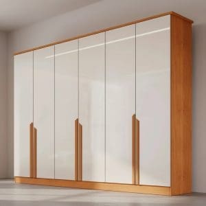 Guarda-Roupa Casal Bianca – 6 Portas – 6 Gavetas – 100% MDF – Nature/Off White – 2,30 m