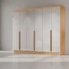 Guarda-Roupa Casal Alvorada – 6 Portas – 6 Gavetas – 100% MDF – Nature com Off White – 2,70 m